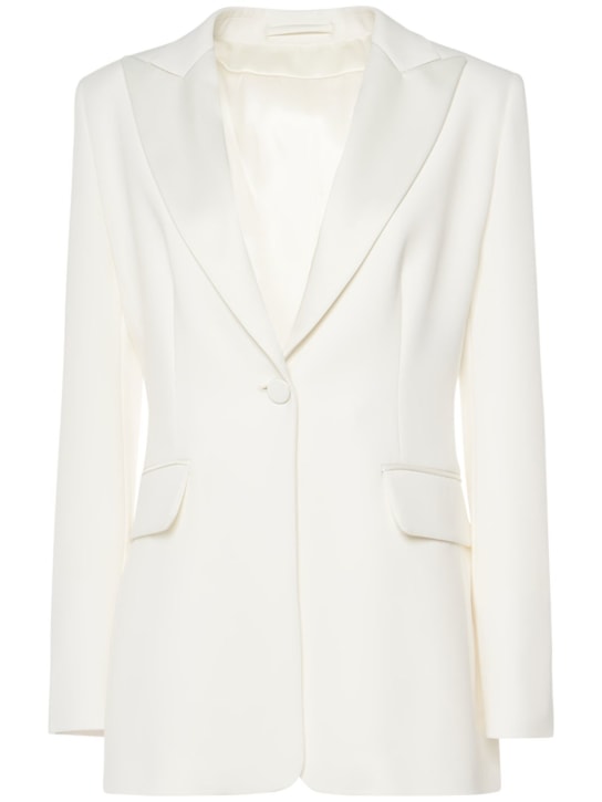 Max Mara: Plinio cady single breasted jacket - White - women_0 | Luisa Via Roma