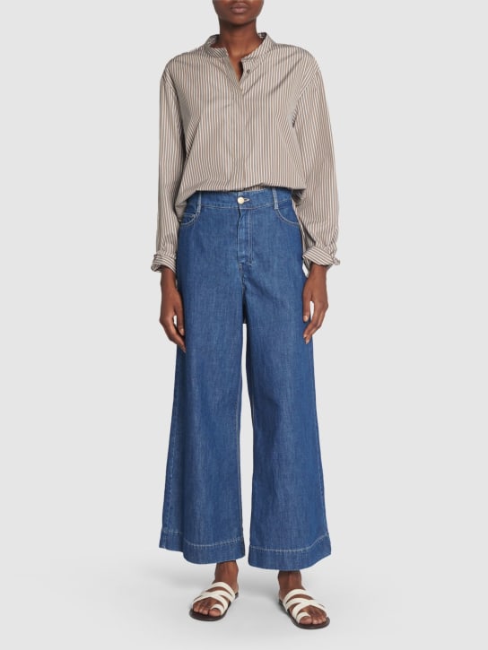 'S Max Mara: Zendaya cotton denim straight jeans - Mavi - women_1 | Luisa Via Roma