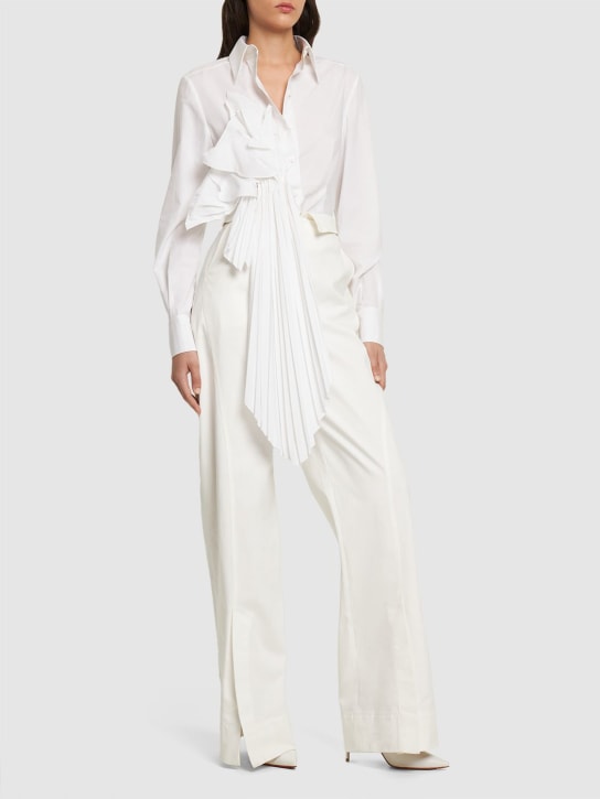 Alberta Ferretti: Hemd aus Stretch-Baumwollpopeline - Weiß - women_1 | Luisa Via Roma