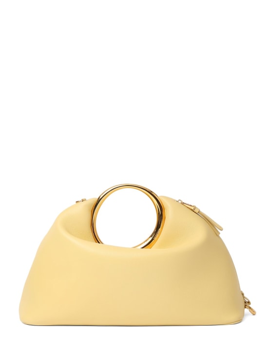 Jacquemus: Le Calino nappa leather top handle bag - Light Yellow - women_0 | Luisa Via Roma
