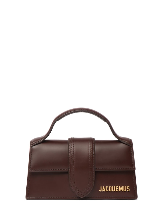 Jacquemus: Le Bambino smooth leather bag - Brown - women_0 | Luisa Via Roma