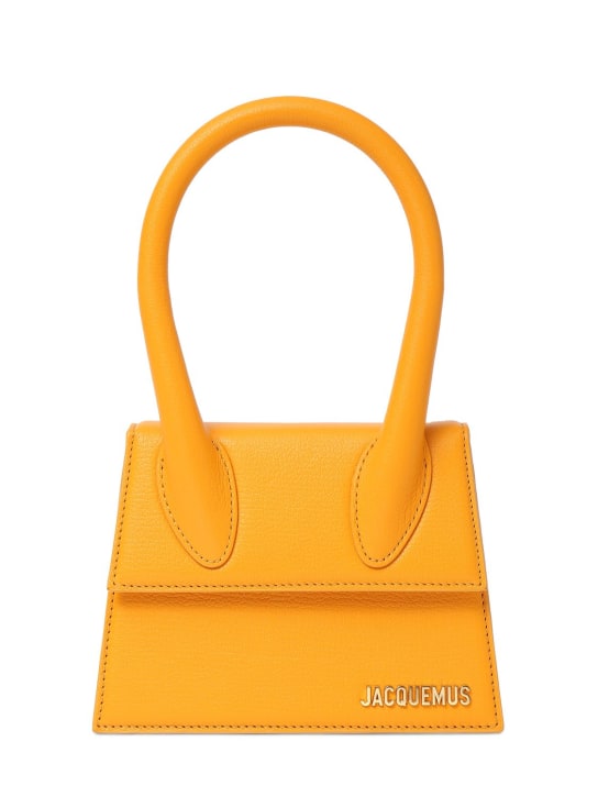 Jacquemus: Le Chiquito Moyen smooth leather bag - Dark Orange - women_0 | Luisa Via Roma