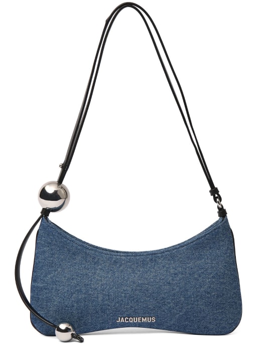 Jacquemus: Le Bisou Perle denim shoulder bag - Blue - women_0 | Luisa Via Roma