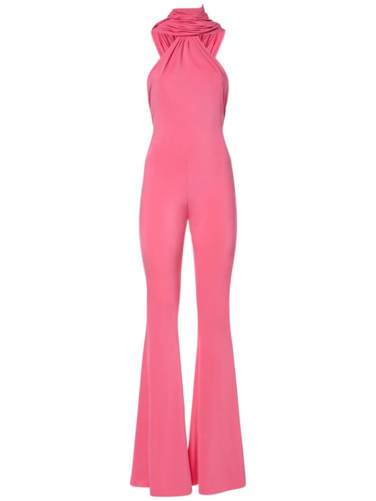 Giuseppe Di Morabito: Jumpsuit aus Stretch-Jersey - Hot Pink - women_0 | Luisa Via Roma