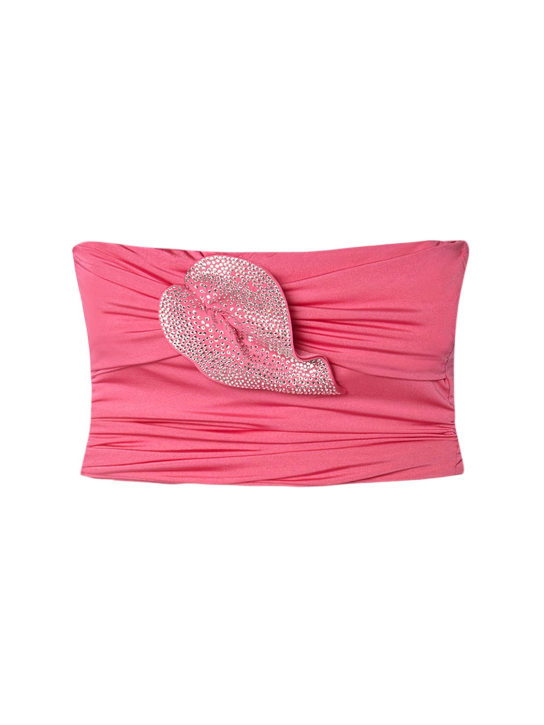 Giuseppe Di Morabito: Embellished bandeau top - Hot Pink - women_0 | Luisa Via Roma