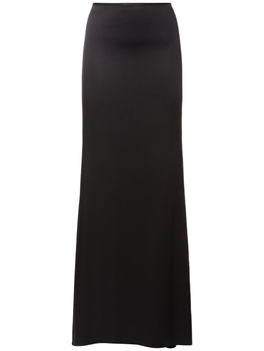 Giuseppe Di Morabito: 弹力粘胶纤维长款半身裙 - 黑色 - women_0 | Luisa Via Roma