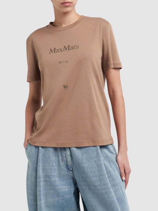 'S Max Mara: T-shirt Quieto in jersey di cotone con logo - women_1 | Luisa Via Roma