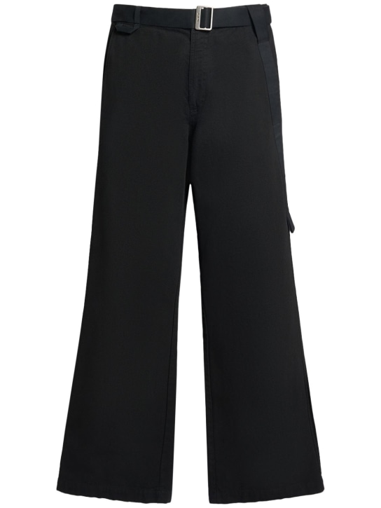 Jacquemus: Le Pantalon Marrone棉质裤子 - 黑色 - men_0 | Luisa Via Roma