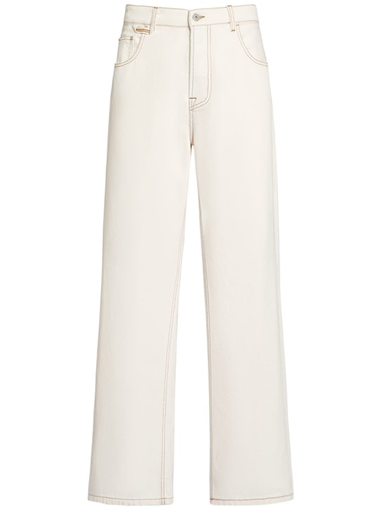 Jacquemus: Jeans de denim - Off-White - men_0 | Luisa Via Roma