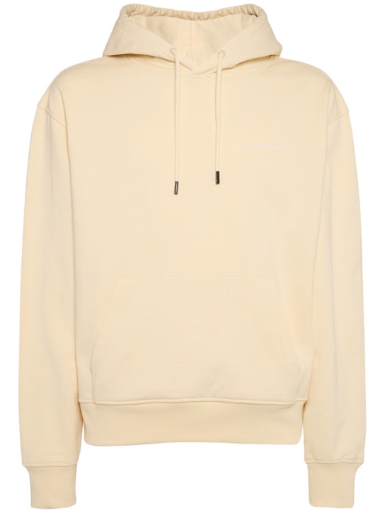 Jacquemus: Le Sweatshirt Brode cotton hoodie - Bej - men_0 | Luisa Via Roma