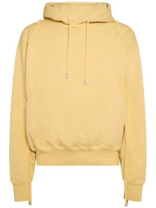 Jacquemus: Le Sweatshirt Camargue cotton hoodie - Yellow - men_0 | Luisa Via Roma