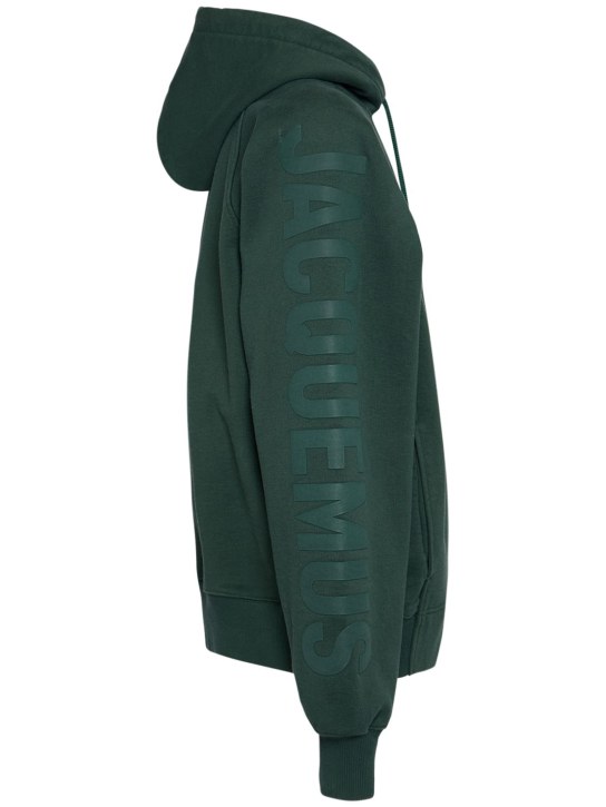 Jacquemus: Felpa Le Hoodie Typo in cotone - men_3 | Luisa Via Roma