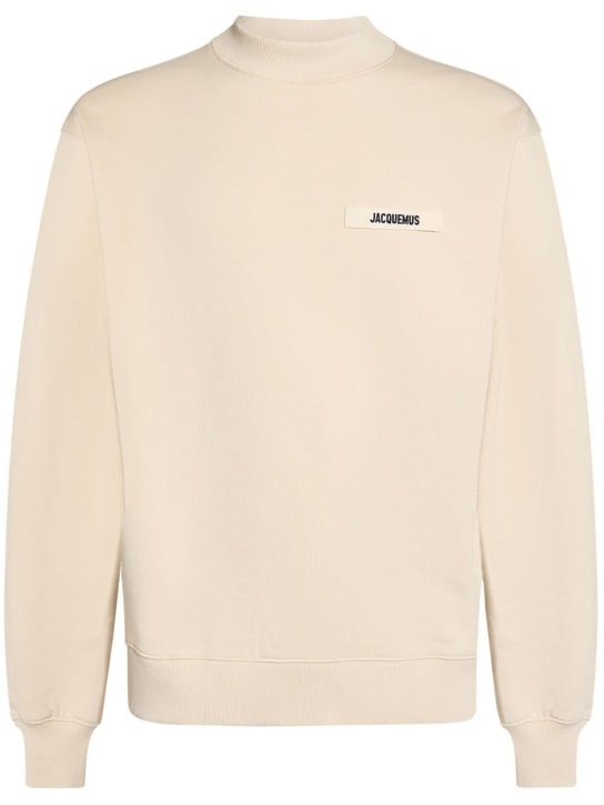 Jacquemus: Le Cotton Gros Grain sweatshirt - Bej - men_0 | Luisa Via Roma