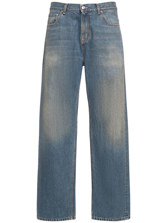 Etro: Jeans in denim di cotone scolorito - Blu - men_0 | Luisa Via Roma