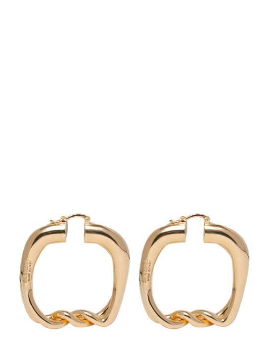 Jacquemus: Les Petites Creoles Nodi earrings - Light Gold - women_0 | Luisa Via Roma