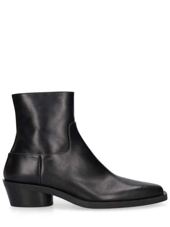 Proenza Schouler: 40mm Bronco leather ankle boots - Siyah - women_0 | Luisa Via Roma