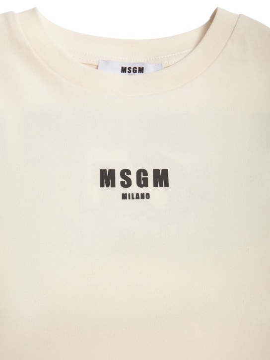 MSGM: Camiseta de jersey de algodón - Blanco - kids-boys_1 | Luisa Via Roma