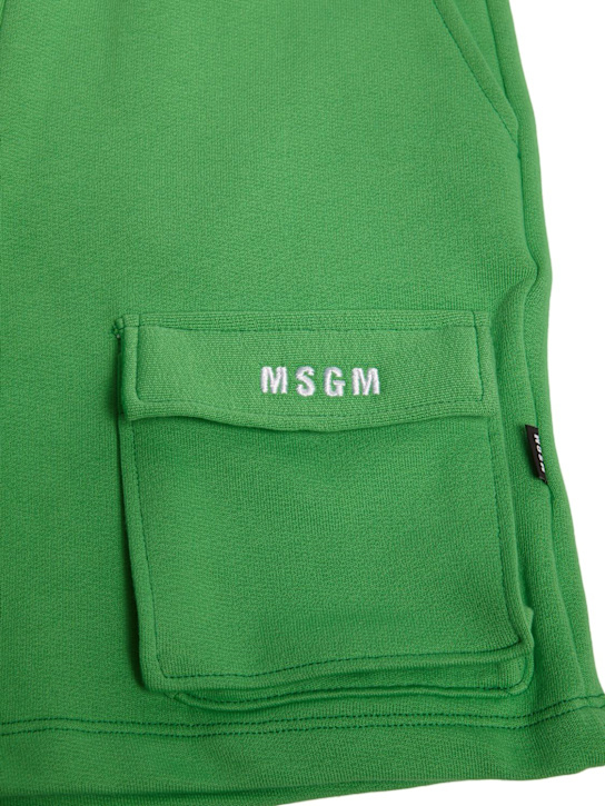 MSGM: Cotton sweat shorts w/pockets - kids-boys_1 | Luisa Via Roma