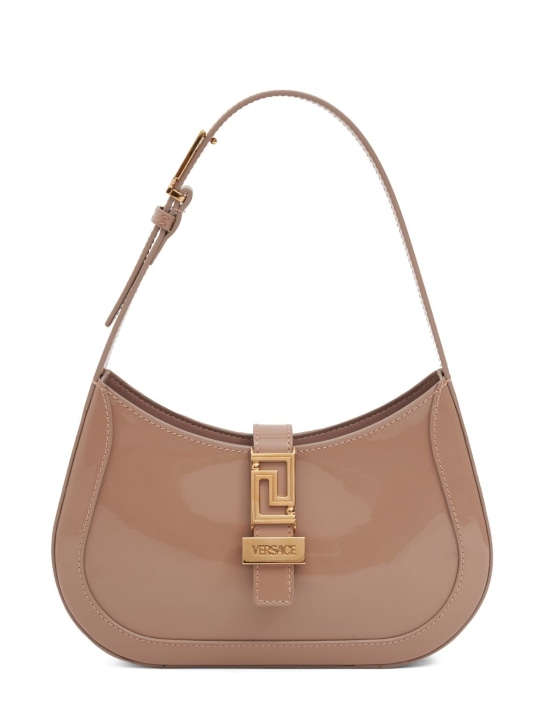 Versace: Small leather hobo bag - Blush - women_0 | Luisa Via Roma