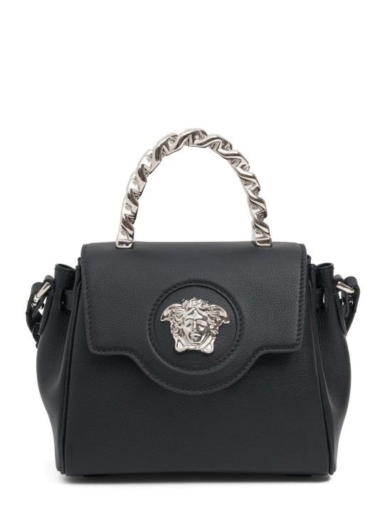 Versace: Small Medusa leather top handle bag - Black - women_0 | Luisa Via Roma
