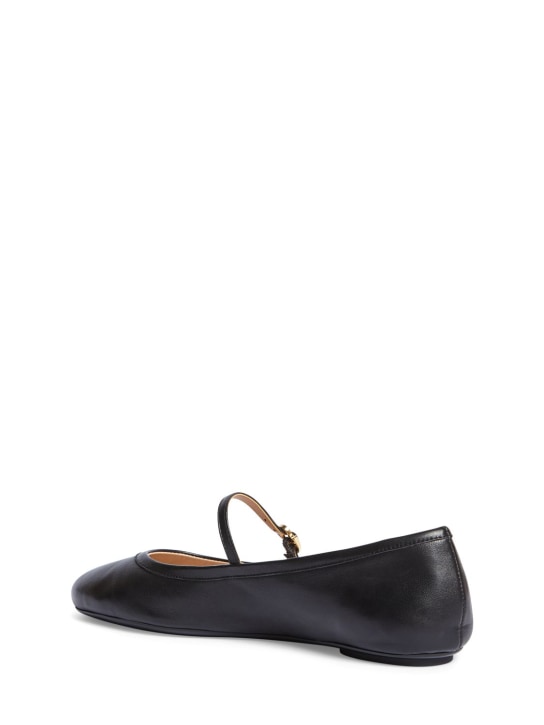 Gianvito Rossi: 5mm Carla leather ballerina flats - Black - women_3 | Luisa Via Roma