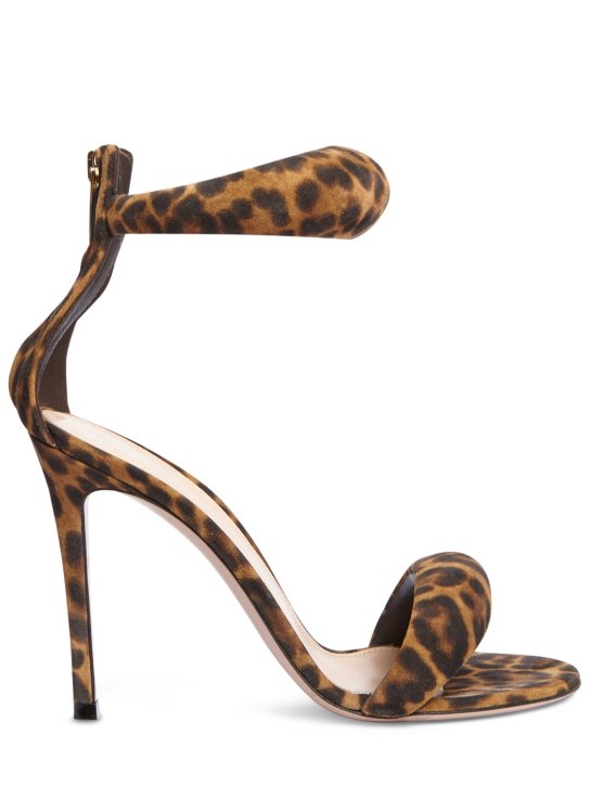 Gianvito Rossi: 105mm hohe Sandaletten aus Wildleder „Bijoux“ - Leopard - women_0 | Luisa Via Roma