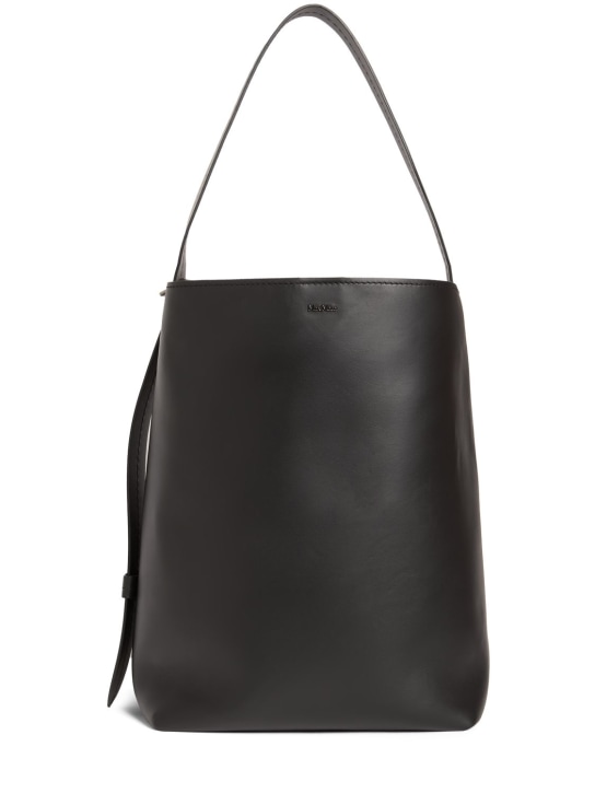 Max Mara: Archetipo1 leather tote bag - Black - women_0 | Luisa Via Roma