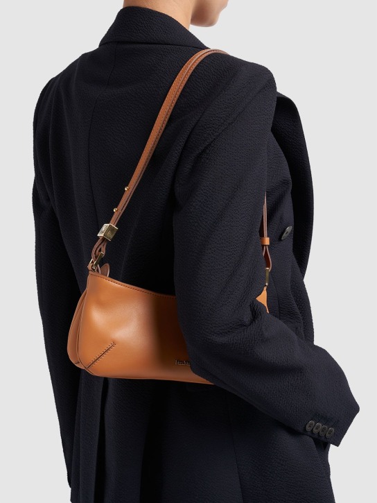 Max Mara: Daisy leather shoulder bag - Cuoio Vegetale - women_1 | Luisa Via Roma