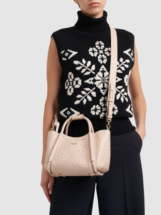 Max Mara: XS Marin Ostrich embossed top handle bag - women_1 | Luisa Via Roma