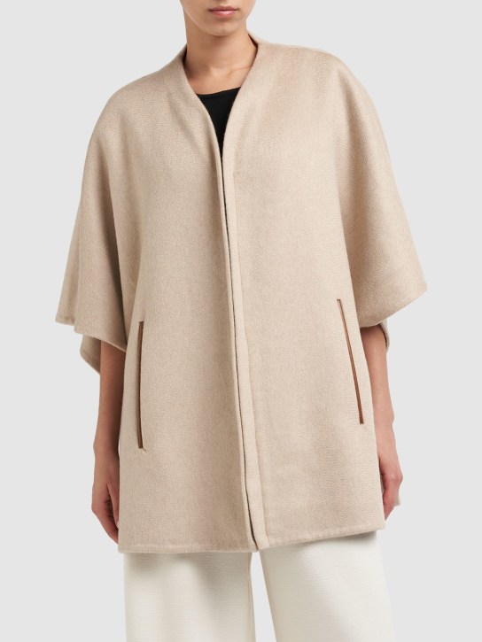 Max Mara: Aris cashmere zip-up cape - women_1 | Luisa Via Roma