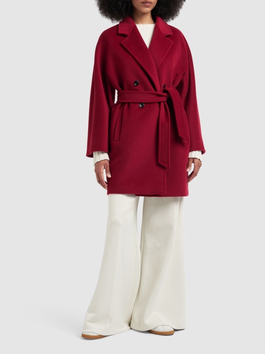 Max Mara: Addurre wool & cashmere belted midi coat - Kırmızı - women_1 | Luisa Via Roma