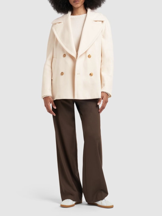 Max Mara: Edgard wool & cashmere coat - White - women_1 | Luisa Via Roma
