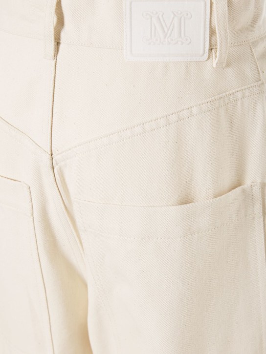 Max Mara: Segnale denim high rise cargo wide jeans - women_5 | Luisa Via Roma