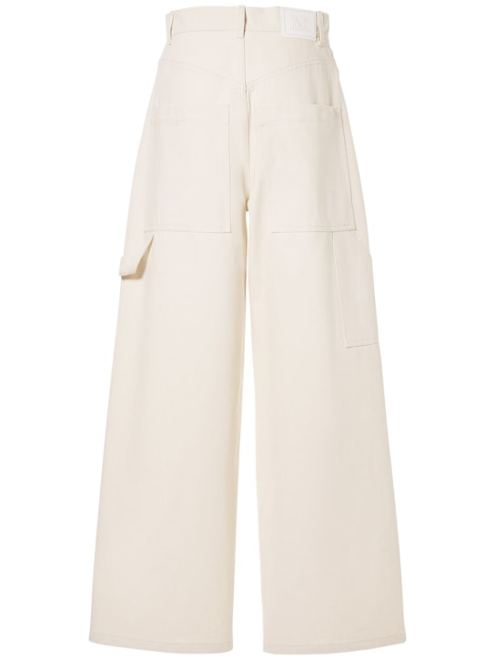 Max Mara: Segnale denim high rise cargo wide jeans - women_4 | Luisa Via Roma