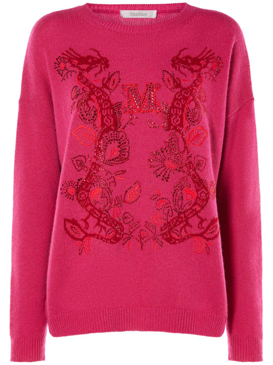 Max Mara: Sweater aus Woll/Kaschmirmischung „Nias“ - Fuchsie - women_0 | Luisa Via Roma