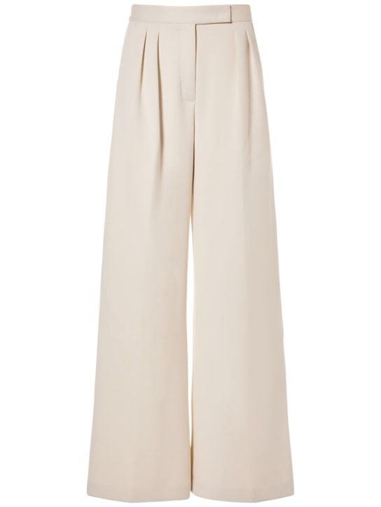 Max Mara: Pantalon ample en jersey taille haute Zinnia - Blanc - women_0 | Luisa Via Roma