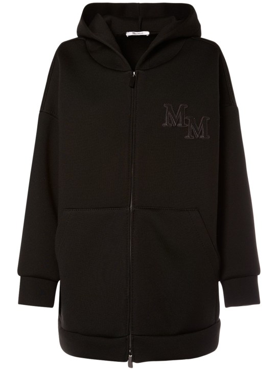 Max Mara: Obbia wool oversize hooded sweatshirt - Black - women_0 | Luisa Via Roma
