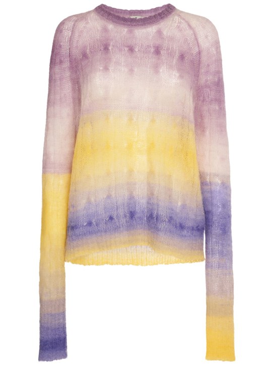 Etro: Faded mohair blend crewneck sweater - Multicolor - women_0 | Luisa Via Roma