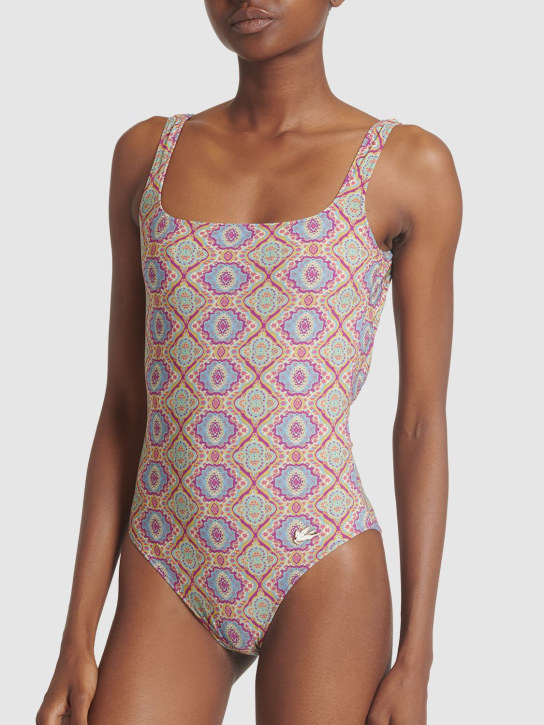 Etro: Printed Lycra one piece swimsuit - Multi Lilac - women_1 | Luisa Via Roma