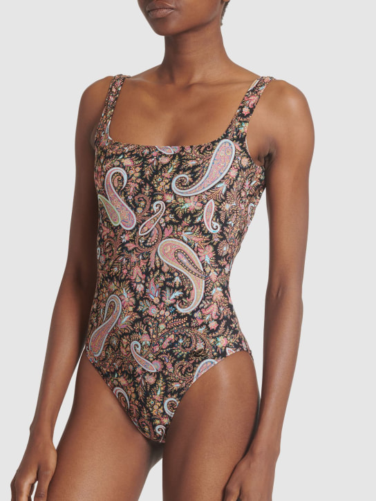 Etro: Printed Lycra one piece swimsuit - Multi/Black - women_1 | Luisa Via Roma