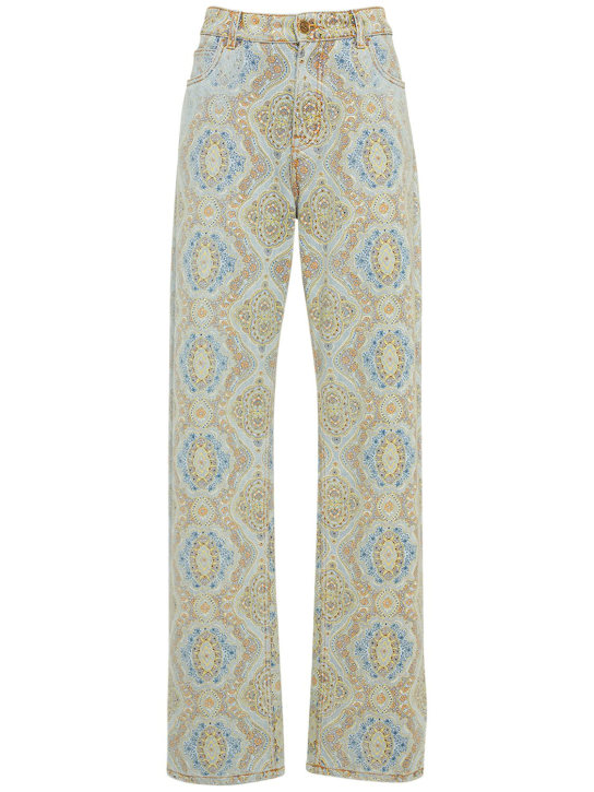 Etro: Jeans de denim de algodón - Lightblue/Gold - women_0 | Luisa Via Roma