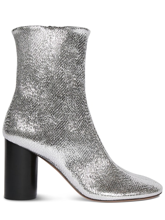 Isabel Marant: 85mm Labee metallic leather boots - Gümüş - women_0 | Luisa Via Roma