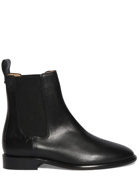 Isabel Marant: Jelna leather ankle boots - Siyah - women_0 | Luisa Via Roma