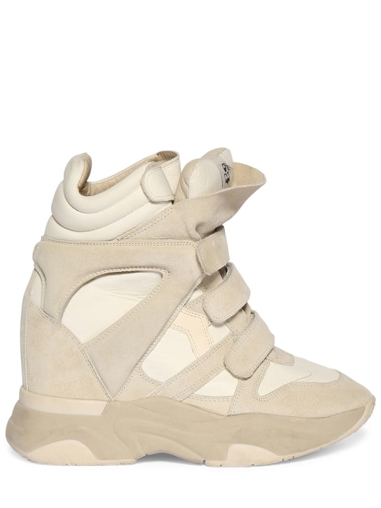 Isabel Marant: 90毫米Balskee麂皮运动鞋 - 白色 - women_0 | Luisa Via Roma