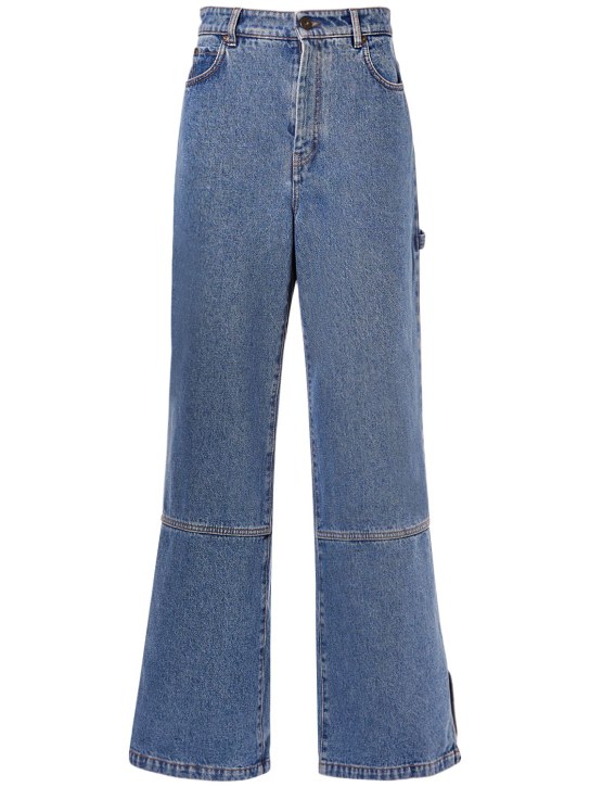 Weekend Max Mara: Cisa cotton denim wide jeans - Blue - women_0 | Luisa Via Roma