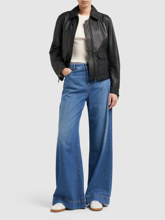 Weekend Max Mara: Aller zip-up leather jacket - women_1 | Luisa Via Roma