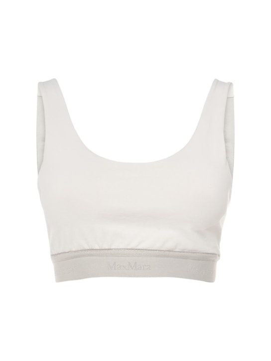 Max Mara: Nerone jersey seamless bra top - White - women_0 | Luisa Via Roma