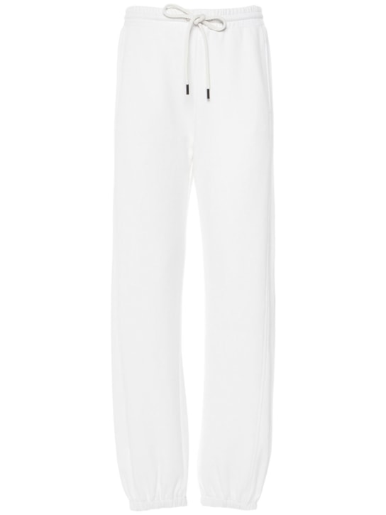 Max Mara: Pantalones deportivos de jersey - Blanco - women_0 | Luisa Via Roma