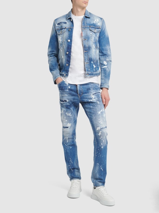 Dsquared2: Dan denim jean jacket - Blue - men_1 | Luisa Via Roma