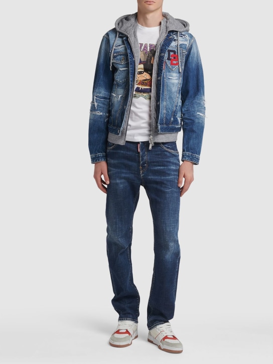 Dsquared2: Over denim jean jacket - Mavi - men_1 | Luisa Via Roma